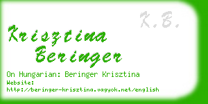 krisztina beringer business card